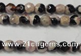 CAG5651 15 inches 4mm faceted round fire crackle agate beads