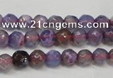 CAG5652 15 inches 4mm faceted round fire crackle agate beads