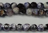 CAG5654 15 inches 4mm faceted round fire crackle agate beads