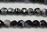 CAG5655 15 inches 4mm faceted round fire crackle agate beads