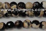 CAG5666 15 inches 6mm faceted round fire crackle agate beads