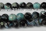 CAG5670 15 inches 6mm faceted round fire crackle agate beads