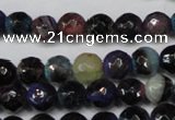 CAG5677 15 inches 6mm faceted round fire crackle agate beads