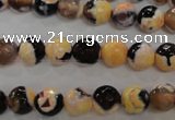 CAG5682 15 inches 8mm faceted round fire crackle agate beads