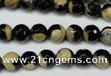 CAG5683 15 inches 8mm faceted round fire crackle agate beads