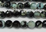 CAG5685 15 inches 8mm faceted round fire crackle agate beads