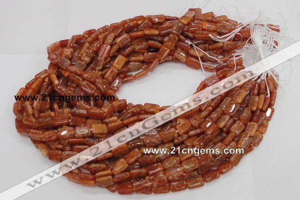 CAG569 15.5 inches 8*12mm rectangle natural fire agate beads