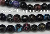 CAG5694 15 inches 8mm faceted round fire crackle agate beads