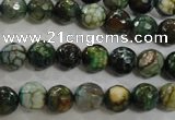 CAG5695 15 inches 8mm faceted round fire crackle agate beads