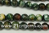 CAG5696 15 inches 8mm faceted round fire crackle agate beads