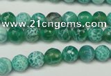 CAG5698 15 inches 8mm faceted round fire crackle agate beads