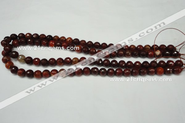 CAG5699 15 inches 8mm faceted round fire crackle agate beads