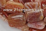 CAG570 15.5 inches 22*30mm rectangle natural fire agate beads