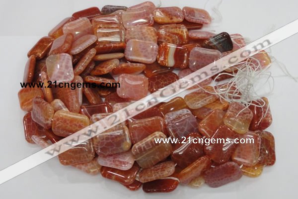 CAG570 15.5 inches 22*30mm rectangle natural fire agate beads