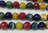 CAG5701 15 inches 8mm faceted round fire crackle agate beads