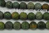 CAG5702 15 inches 8mm faceted round fire crackle agate beads