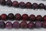 CAG5704 15 inches 8mm faceted round fire crackle agate beads