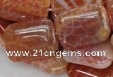 CAG571 15.5 inches 30*40mm rectangle natural fire agate beads