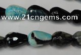 CAG5717 15 inches 10*14mm faceted teardrop fire crackle agate beads