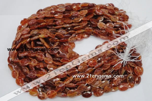 CAG572 15.5 inches 8*10mm faceted oval natural fire agate beads
