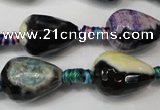 CAG5727 15 inches 13*18mm faceted teardrop fire crackle agate beads