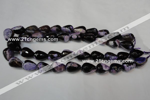 CAG5729 15 inches 13*18mm faceted teardrop fire crackle agate beads