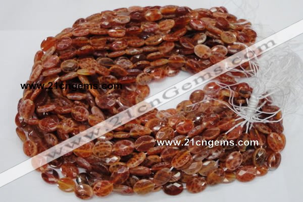 CAG573 15.5 inches 10*14mm faceted oval natural fire agate beads