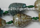 CAG5731 15 inches 15*20mm faceted teardrop fire crackle agate beads