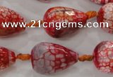 CAG5734 15 inches 15*20mm faceted teardrop fire crackle agate beads