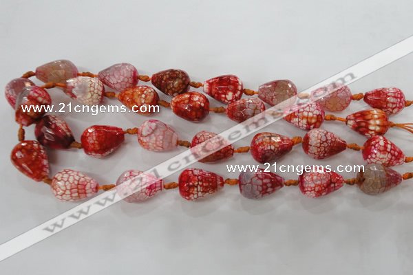 CAG5734 15 inches 15*20mm faceted teardrop fire crackle agate beads