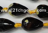 CAG5738 15 inches 15*20mm faceted teardrop fire crackle agate beads