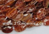 CAG574 15.5 inches 12*16mm faceted oval natural fire agate beads