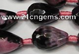 CAG5740 15 inches 15*20mm faceted teardrop fire crackle agate beads