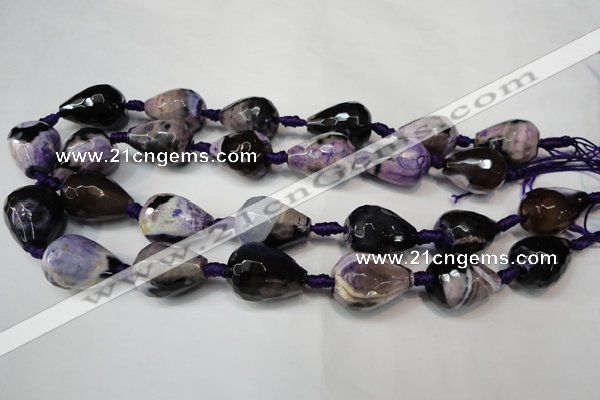 CAG5743 15 inches 15*20mm faceted teardrop fire crackle agate beads