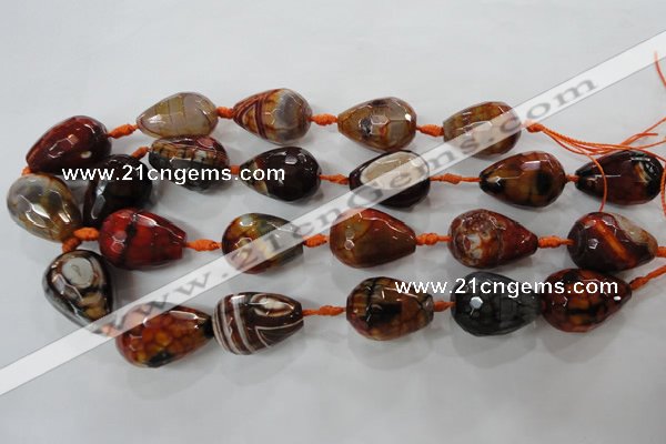 CAG5748 15 inches 18*25mm faceted teardrop fire crackle agate beads