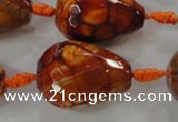 CAG5749 15 inches 18*25mm faceted teardrop fire crackle agate beads