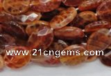 CAG575 15.5 inches 15*20mm faceted oval natural fire agate beads