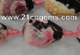 CAG5750 15 inches 18*25mm faceted teardrop fire crackle agate beads