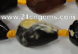 CAG5751 15 inches 18*25mm faceted teardrop fire crackle agate beads