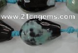 CAG5752 15 inches 18*25mm faceted teardrop fire crackle agate beads