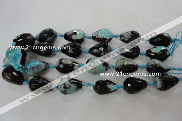 CAG5752 15 inches 18*25mm faceted teardrop fire crackle agate beads