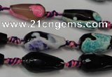 CAG5757 15 inches 10*20mm faceted teardrop fire crackle agate beads