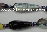 CAG5759 15 inches 10*30mm faceted teardrop fire crackle agate beads