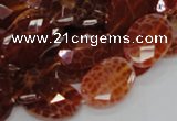 CAG576 15.5 inches 18*25mm faceted oval natural fire agate beads