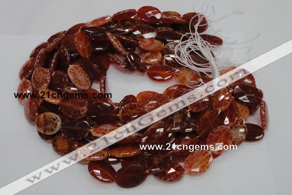 CAG576 15.5 inches 18*25mm faceted oval natural fire agate beads