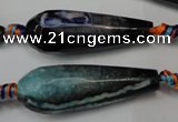 CAG5764 15 inches 12*35mm faceted teardrop fire crackle agate beads