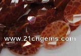 CAG577 15.5 inches 22*30mm faceted oval natural fire agate beads