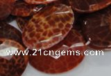 CAG578 15.5 inches 30*40mm faceted oval natural fire agate beads