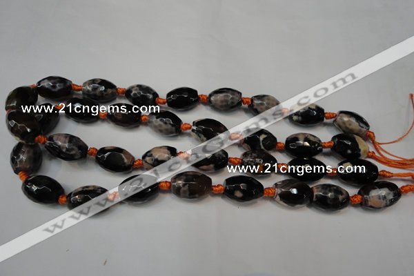 CAG5781 15 inches 12*16mm faceted rice fire crackle agate beads