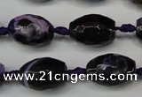 CAG5782 15 inches 12*16mm faceted rice fire crackle agate beads